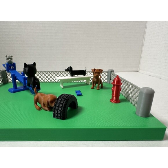 Dog Park Desk Decor With Boston Terrier Boxer Poodle Figurines Desk Buddy Puppy - Picture 3 of 6